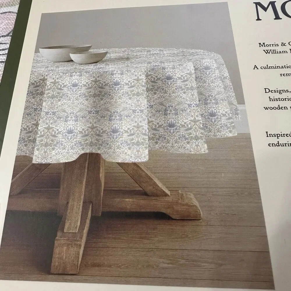 William Morris & Co Strawberry Thief Floral Tablecloth 70